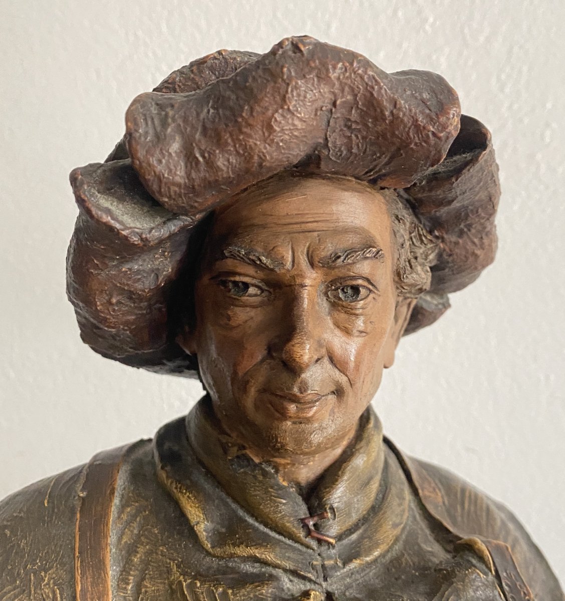 Goldsheider Friedrich, Polychrome Terracotta Bust, 19th Century -photo-2