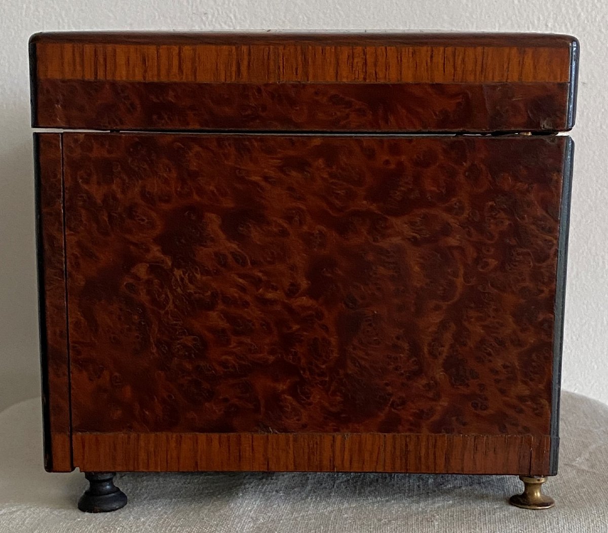 19th-century Marquetry Cigar Cabinet Or Box With 4 Shelves-photo-4