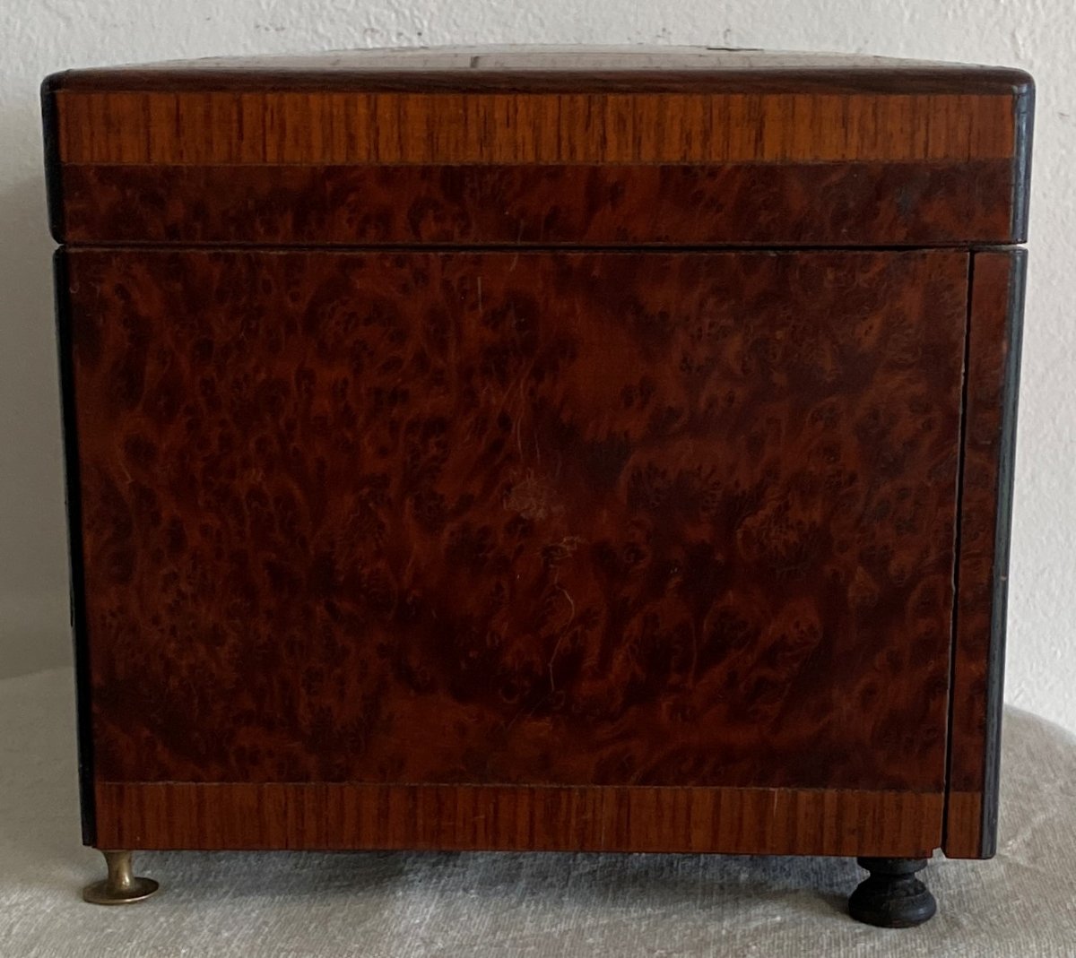 19th-century Marquetry Cigar Cabinet Or Box With 4 Shelves-photo-6