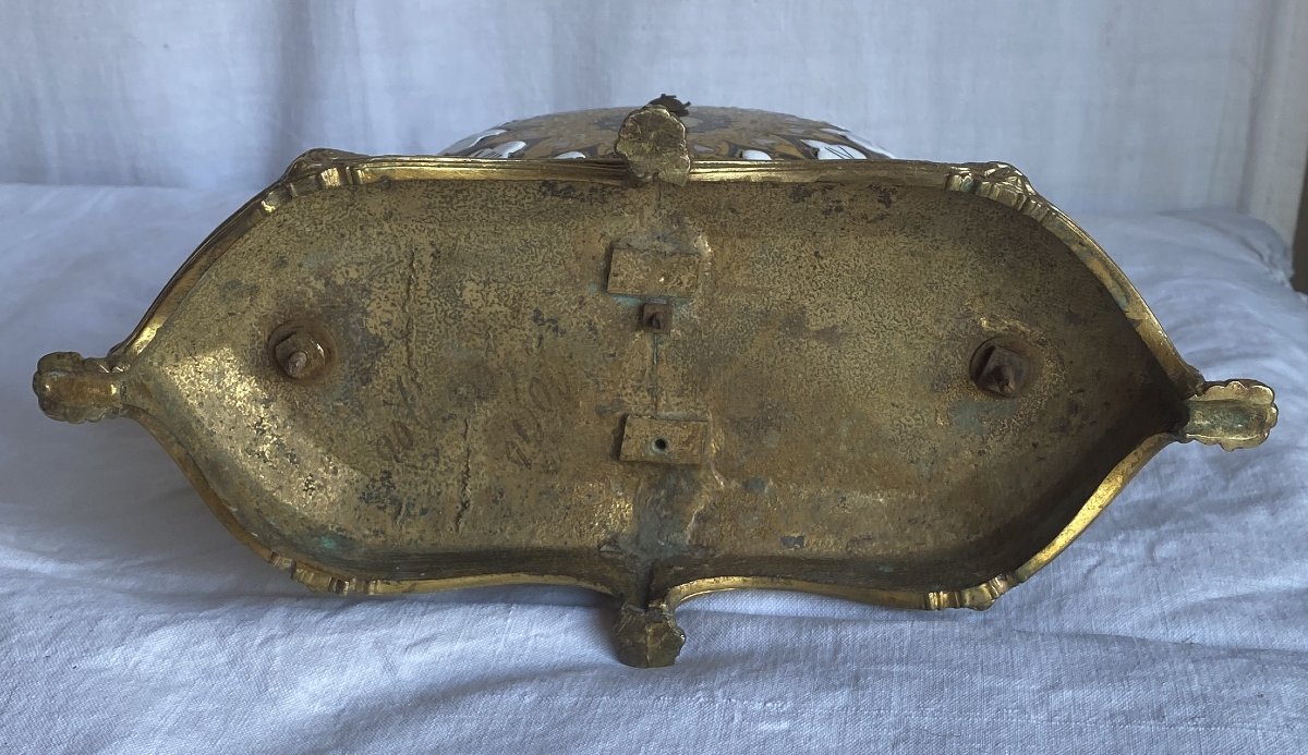Ferdinand BARBEDIENNE pendule en bronze et cadran émaillé japonisante XIX ème-photo-6