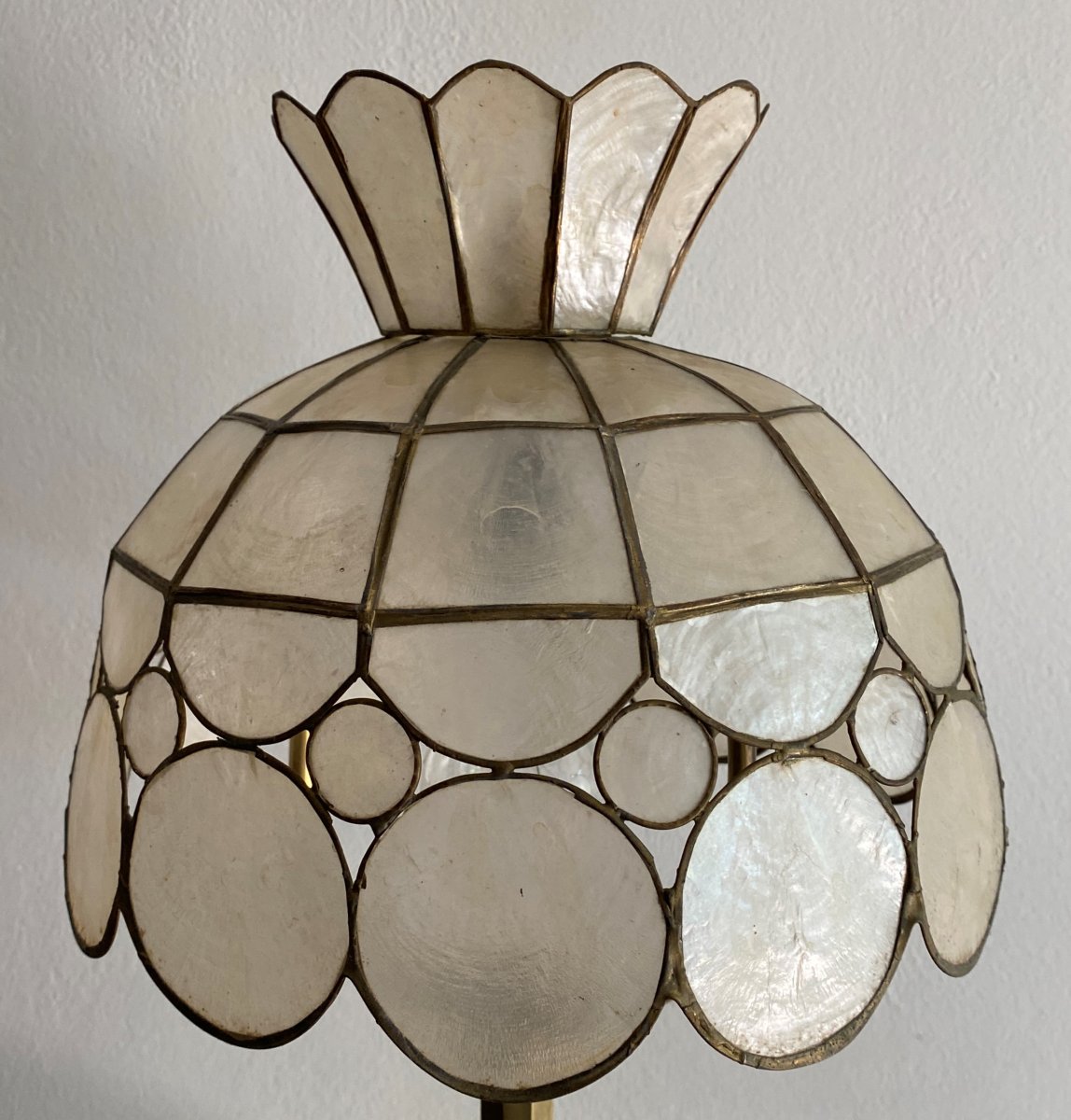 Lampe à Poser Art Nouveau En Bronze Et Nacre  XX ème-photo-4
