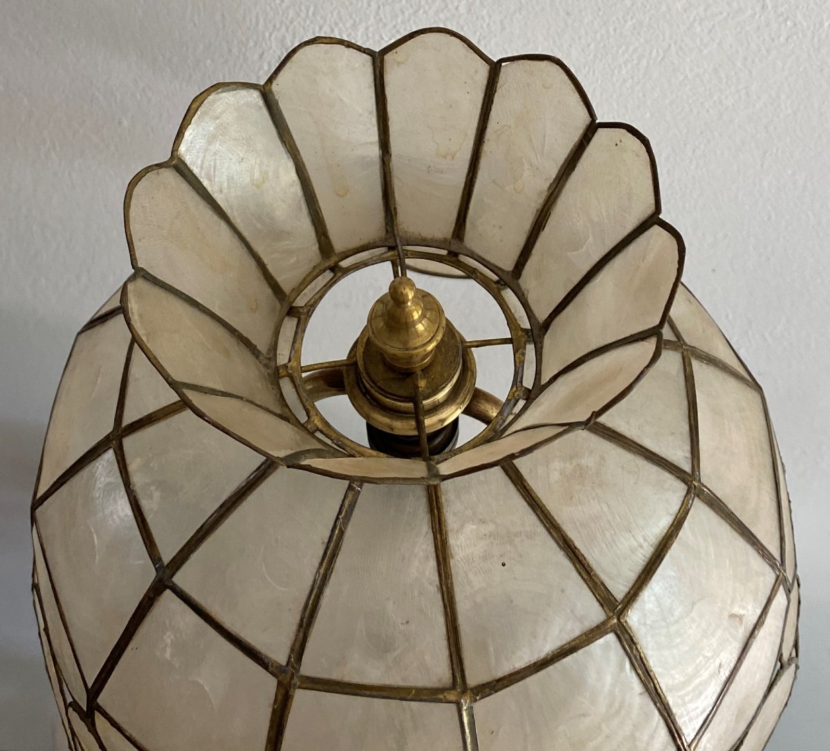 Lampe à Poser Art Nouveau En Bronze Et Nacre  XX ème-photo-1