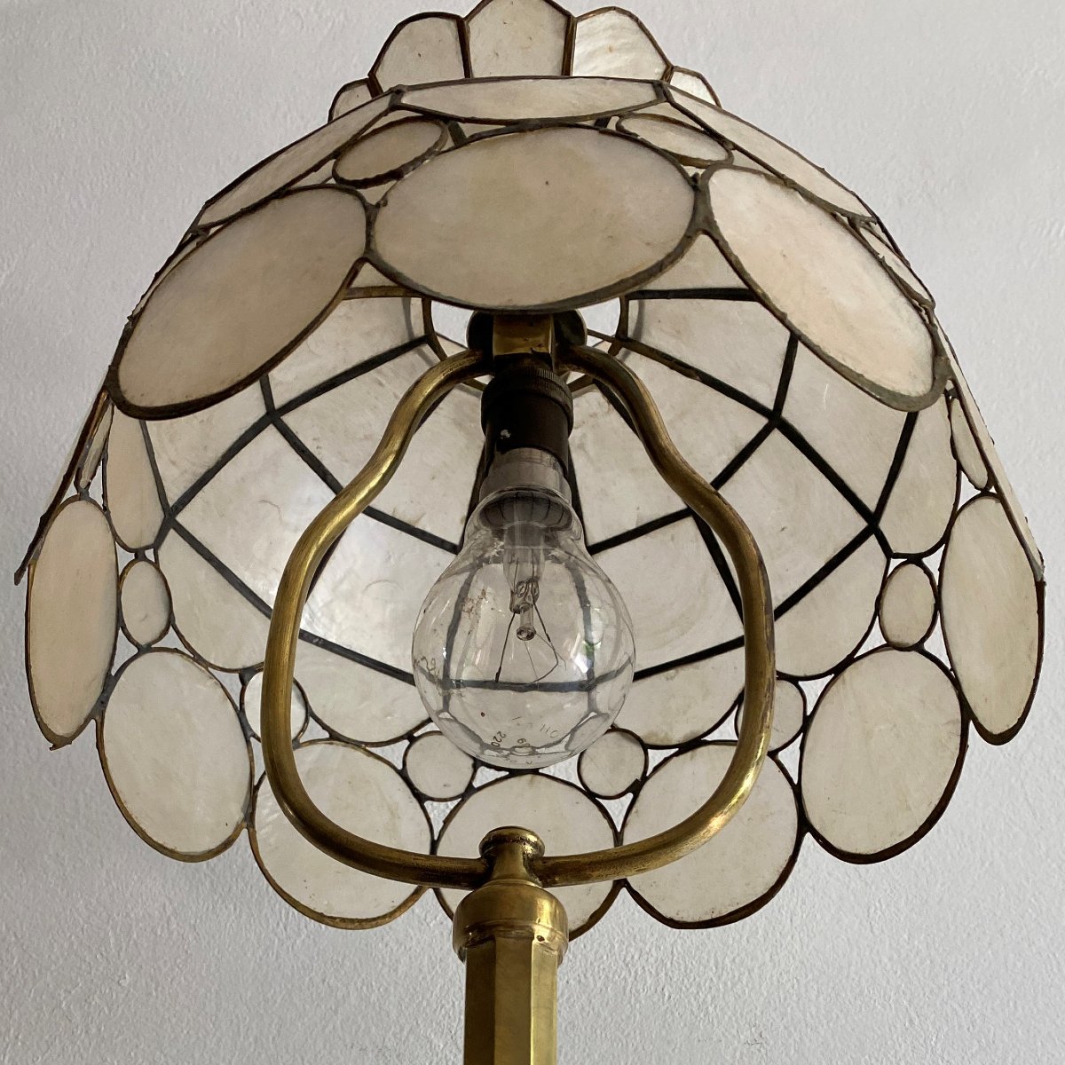Lampe à Poser Art Nouveau En Bronze Et Nacre  XX ème-photo-2