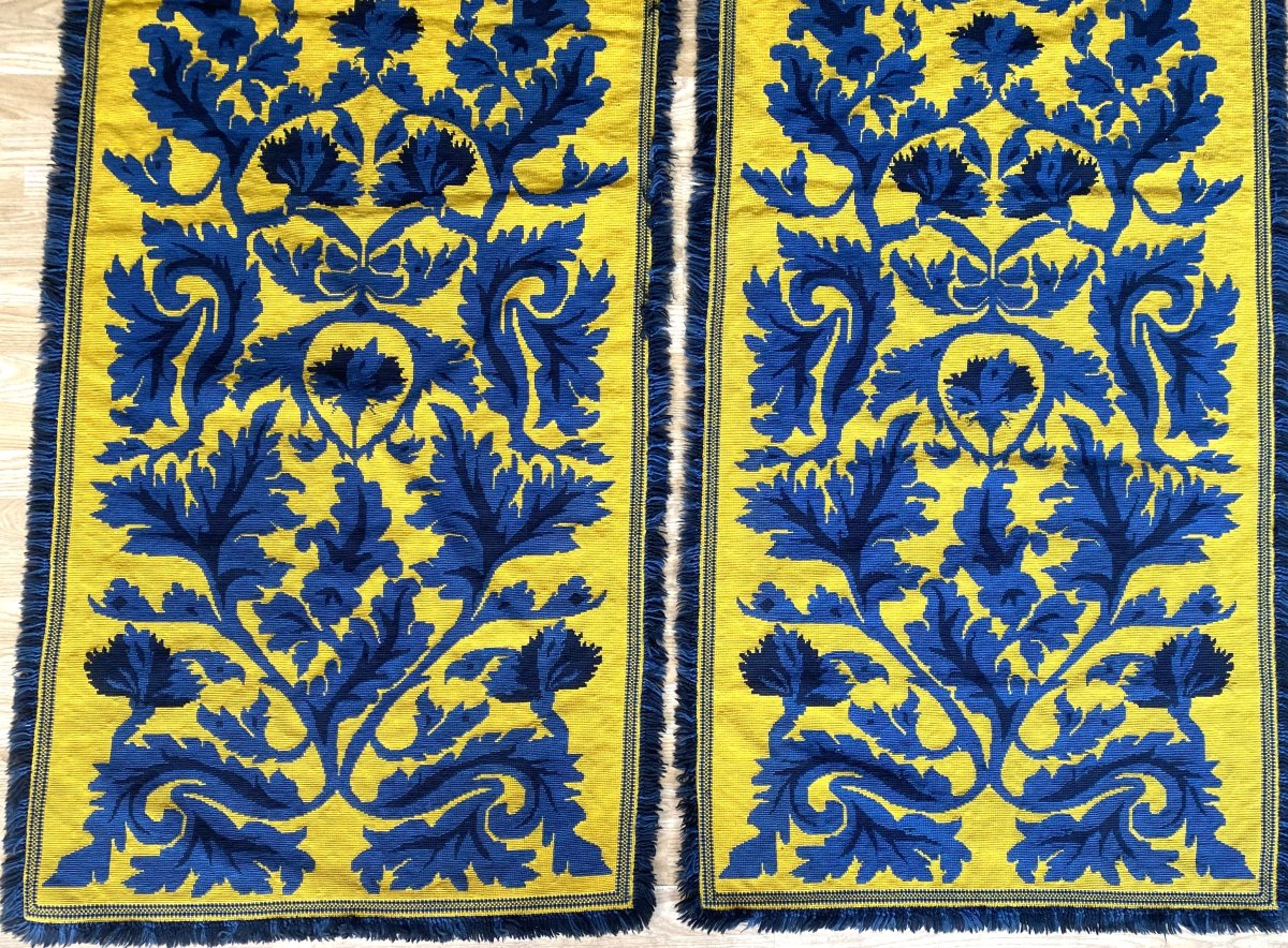 Ensemble 4 éléments de décoration en tapisserie , dans le goût de Jean Lurçat, XXᵉ siècle-photo-3