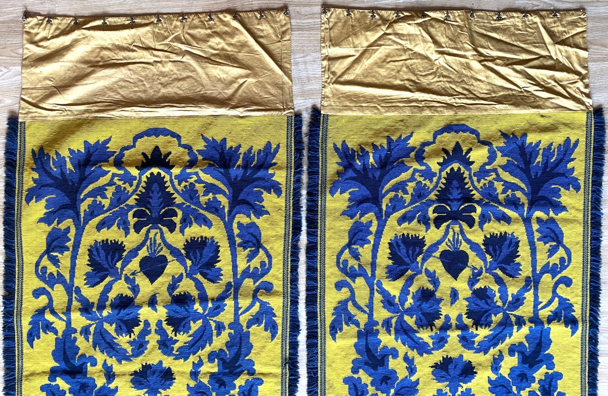 Ensemble 4 éléments de décoration en tapisserie , dans le goût de Jean Lurçat, XXᵉ siècle-photo-4