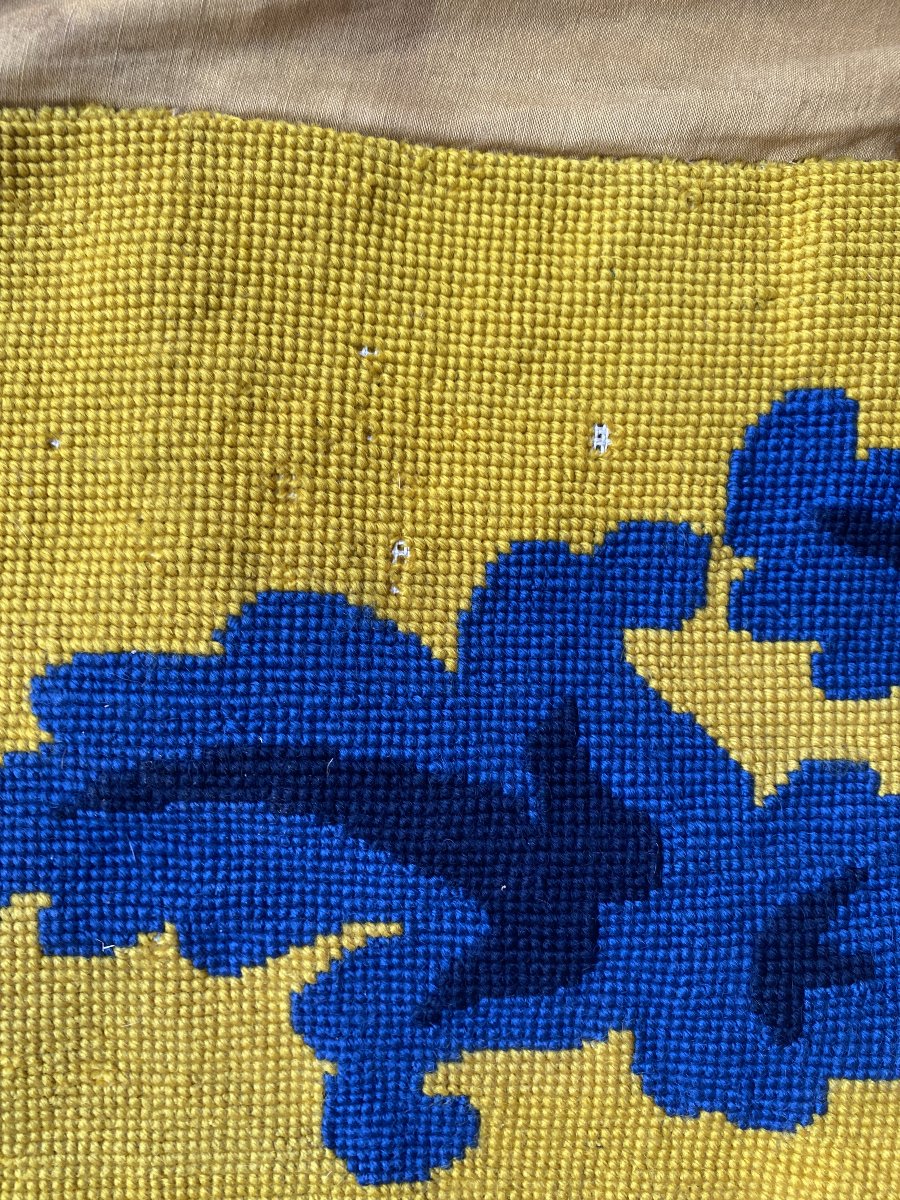Ensemble 4 éléments de décoration en tapisserie , dans le goût de Jean Lurçat, XXᵉ siècle-photo-5