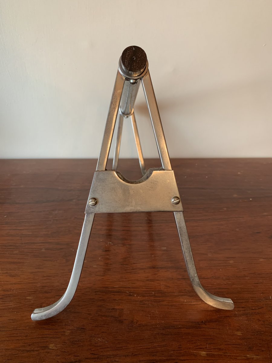 Jacques Adnet 1900 - 1984 Bottle Holder In Rosewood And Chrome-photo-1