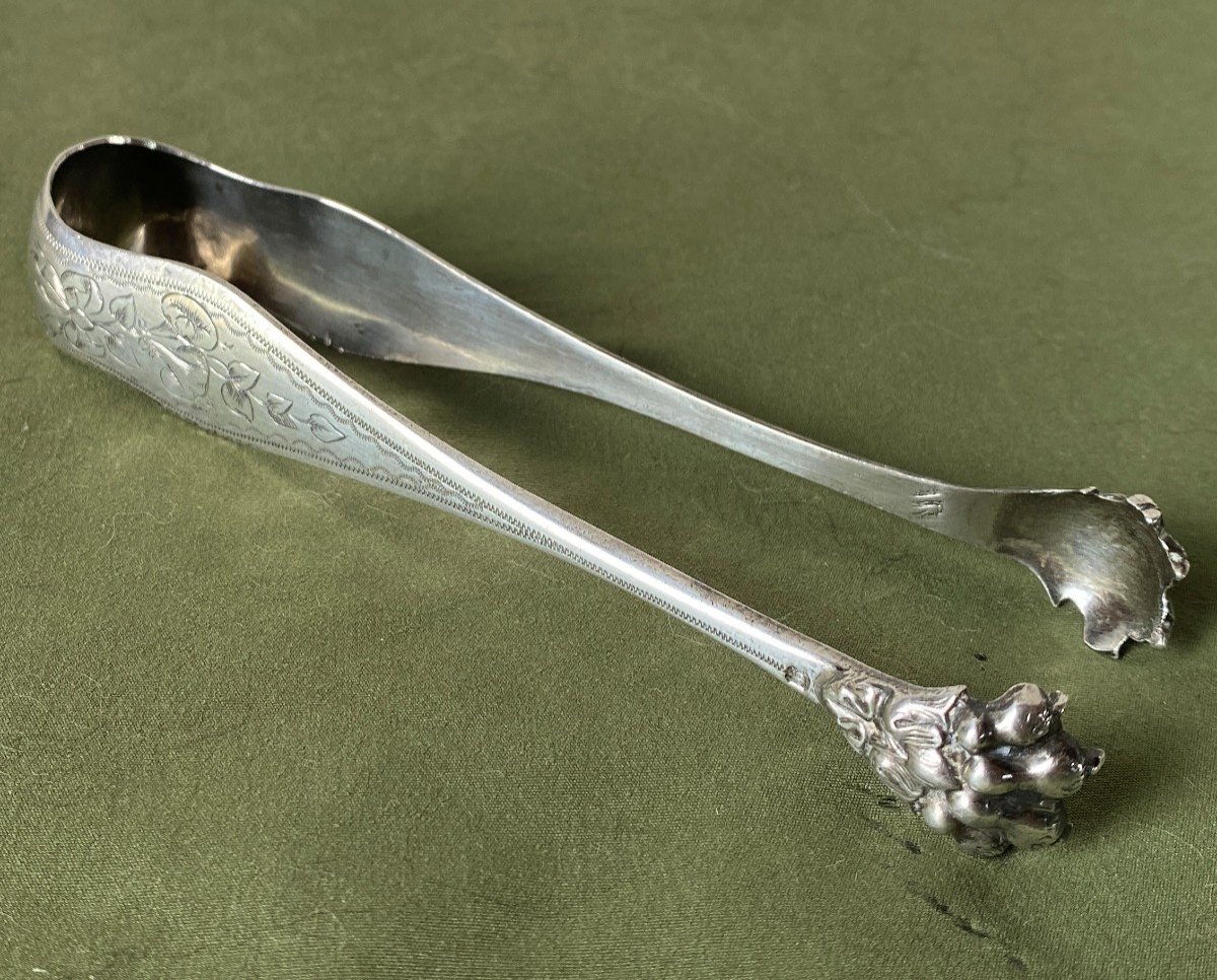 Lion Paws Sugar Tongs In Sterling Silver Louis XVI Style 19th