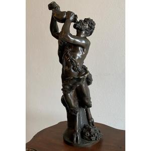 Clodion Bronze Representative A Fauna Quenching His Thirst XIX