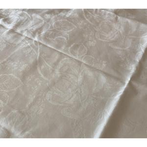 Pair Of Cotton And Silk Damask Pillowcases, Flowered XXth