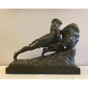 Emile Grégoire Grande Sculpture En Terre Cuite Art Déco  XX ème