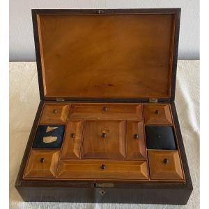 19th Century Inlaid Sewing Box Or Box