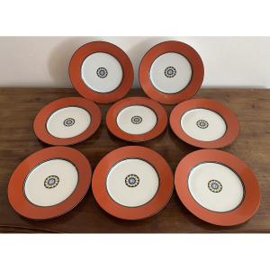 8 Assiettes Puiforcat Modèle Pompéi  Limoges XX ème