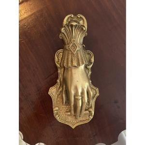 Chiseled Bronze Hand Paperweight Or Letter Clip 19th Century