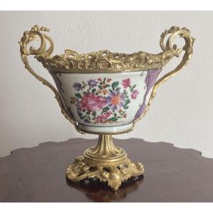 Porcelain And Gilt Bronze Cup, East India Company, 18th Century