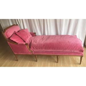 chaise longue ou méridienne Louis XVI en hêtre XVIII ème