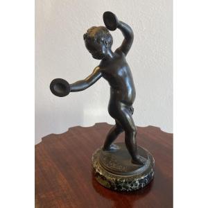 Clodion Bronze Sculpture Of A Dancing Child Or Putti, 19th Century