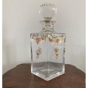 Crystal Liquor Carafe Enameled And Gilded With Gold Late Twentieth