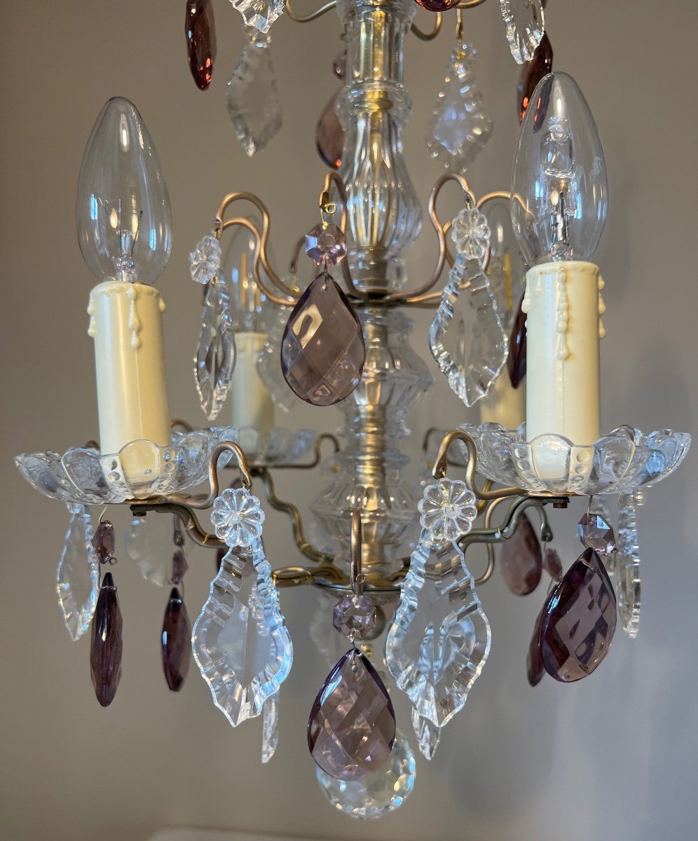 Bronze Chandelier With Colored Crystal Pampille-photo-5