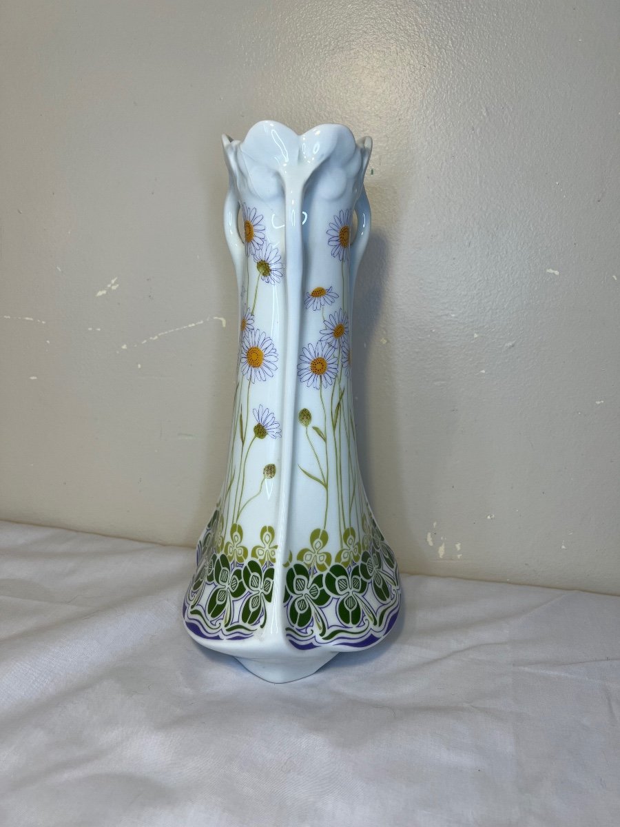 Large Haviland Limoges Trilobed Vase-photo-2