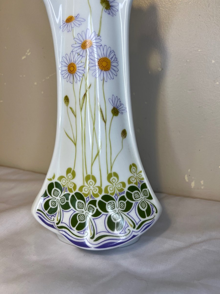 Large Haviland Limoges Trilobed Vase-photo-3