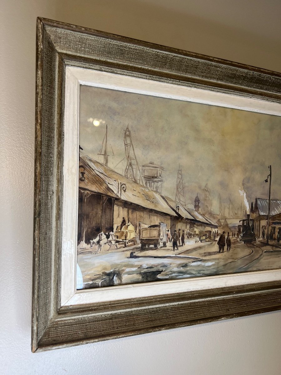 Aquarelle Port Industrielle Saint-Nazaire Ou Le Havre -photo-3