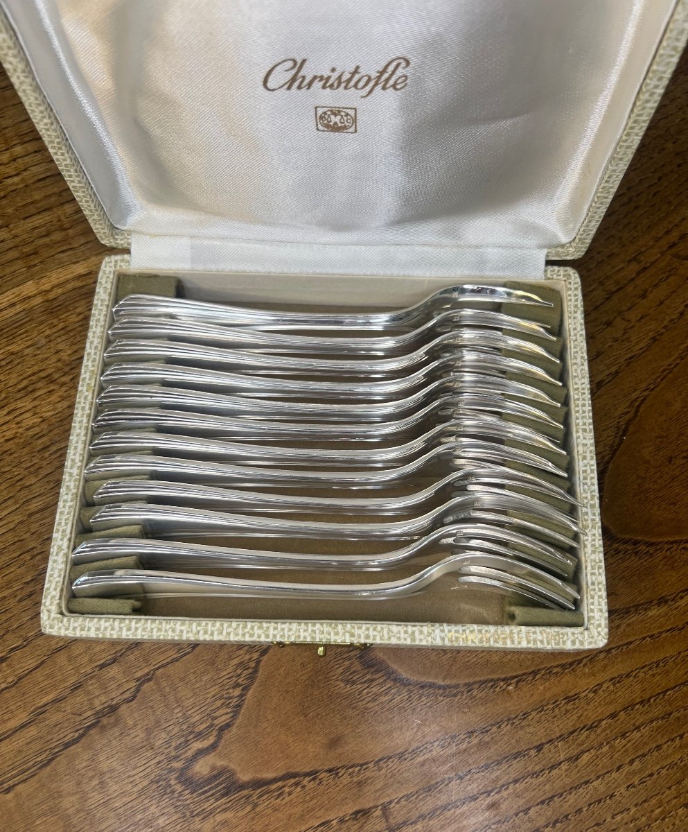 Box Of 12 Christofle Dessert Forks-photo-6
