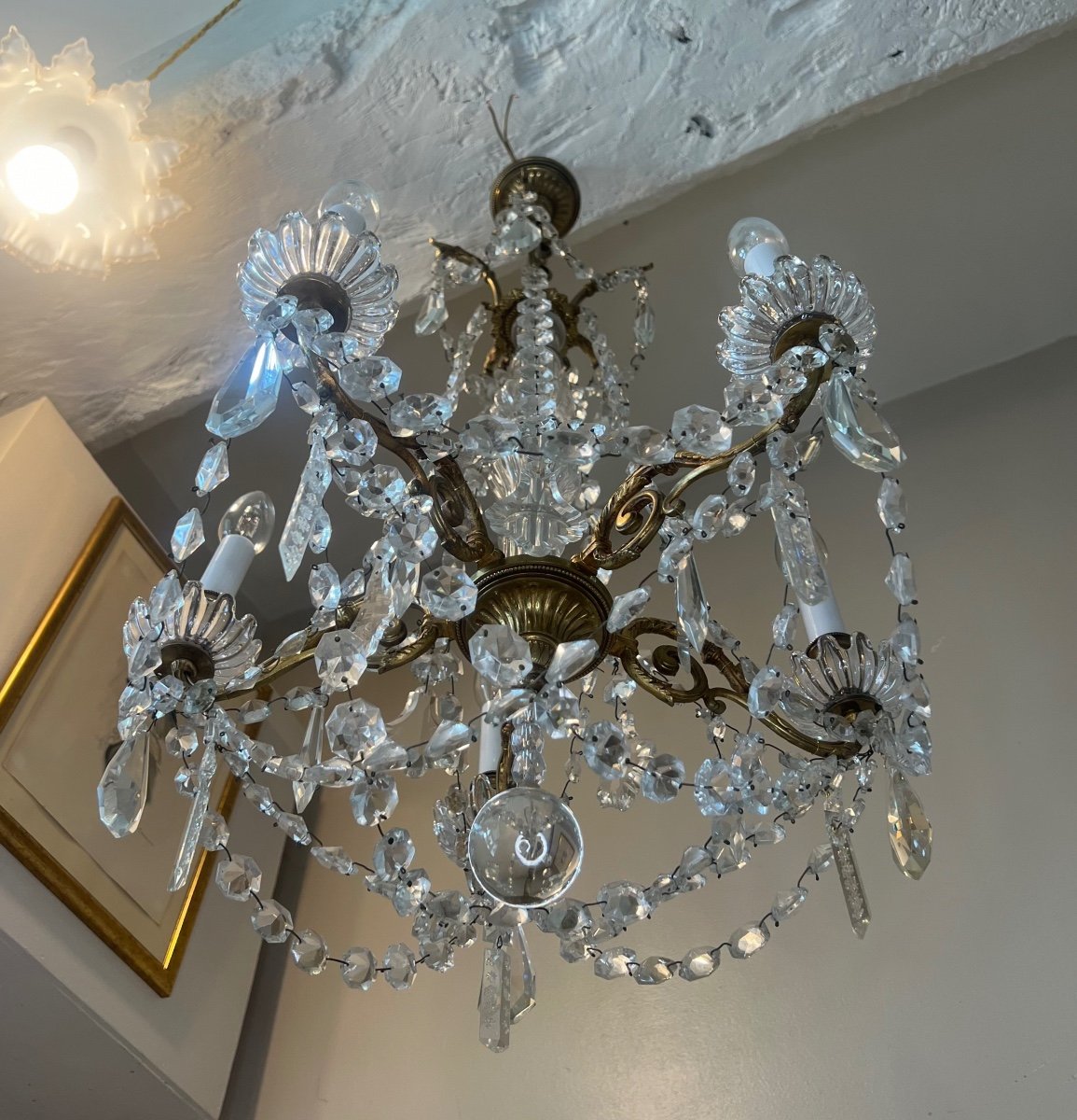 Baccarat Crystals Gilt Bronze Chandelier -photo-3