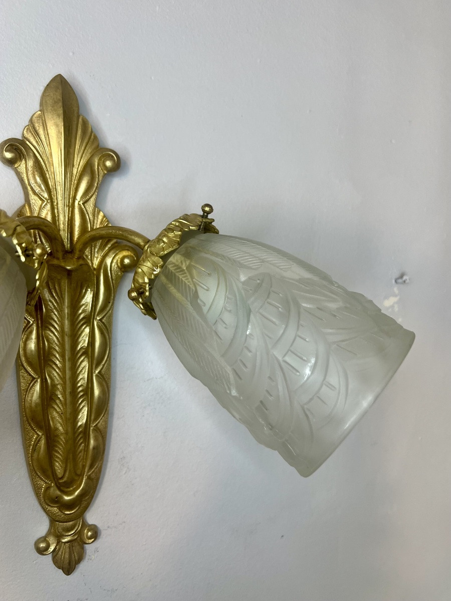 Pair Of Art Deco Wall Lights -photo-3