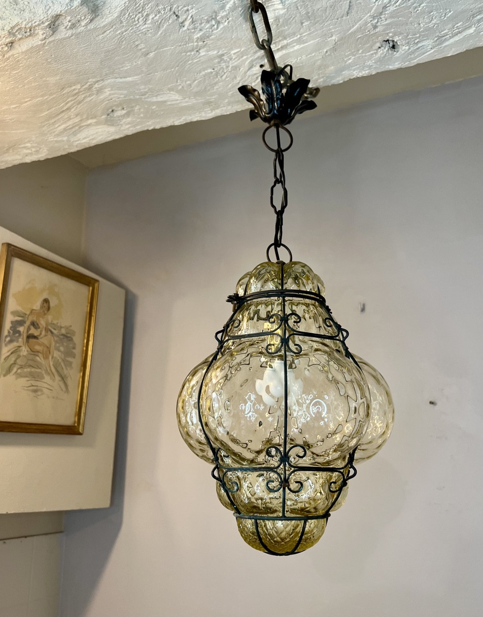 Murano Blown Glass Pendant Lantern