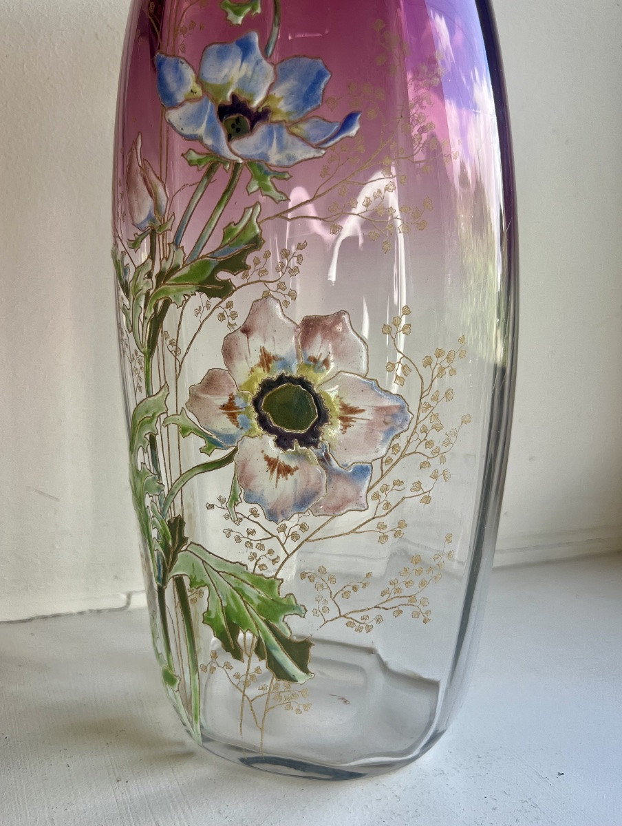 Grand vase Legras émaillé -photo-2