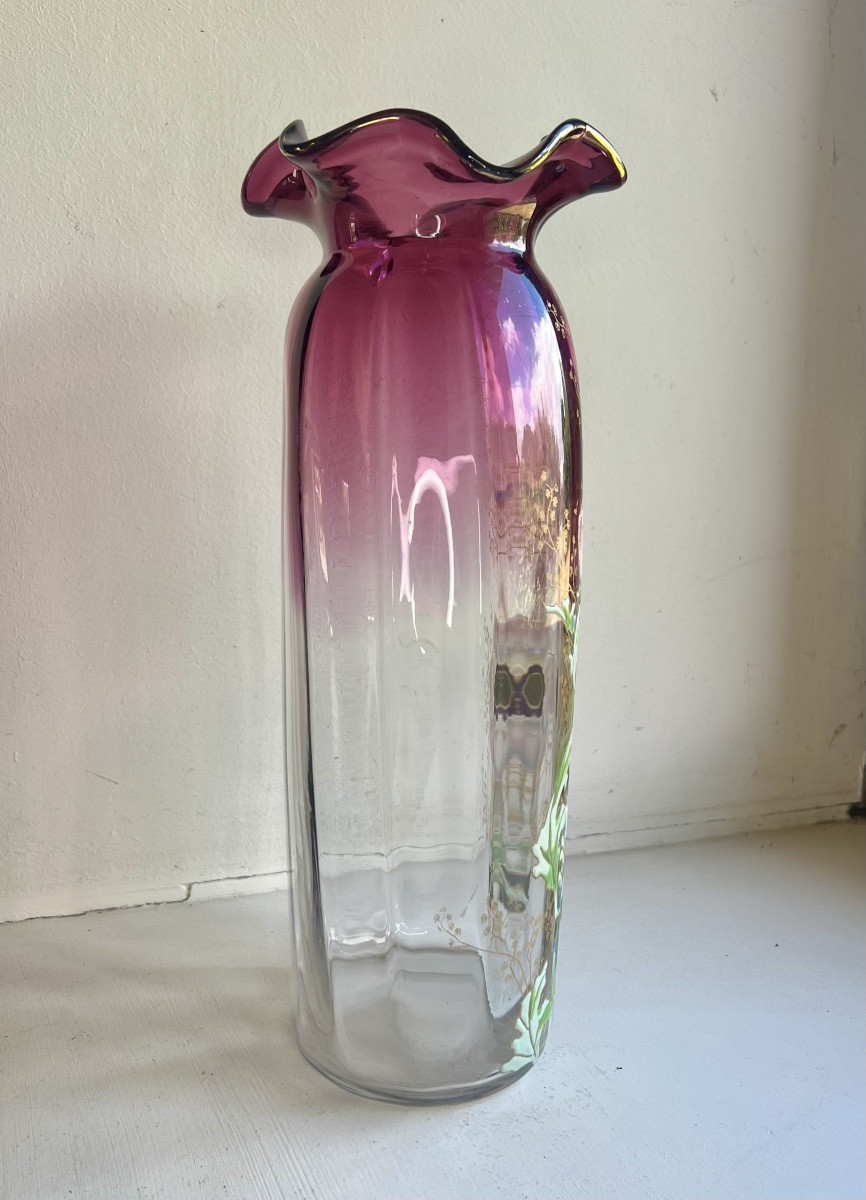 Grand vase Legras émaillé -photo-3