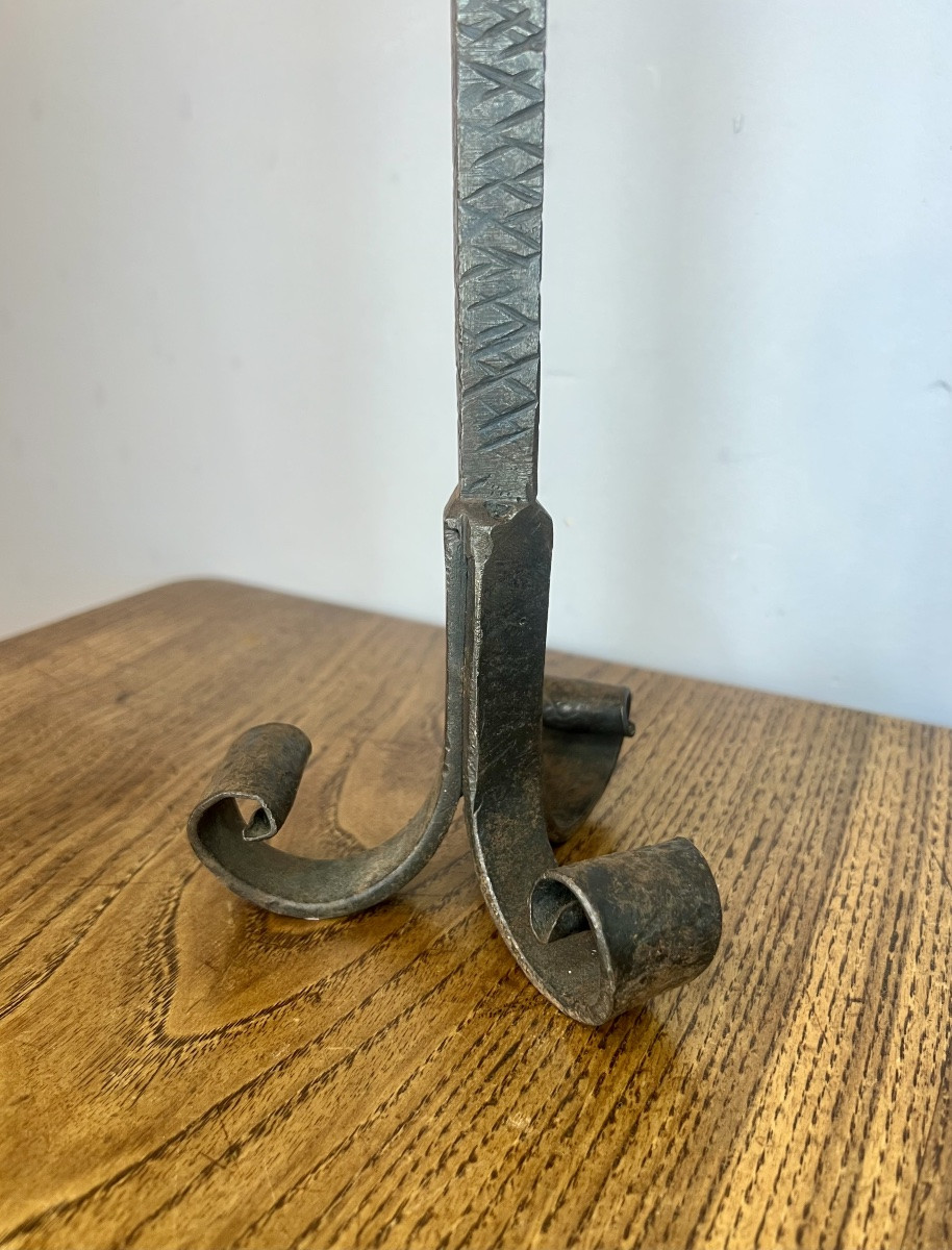 Pair Of Wrought Iron Candlesticks -photo-6