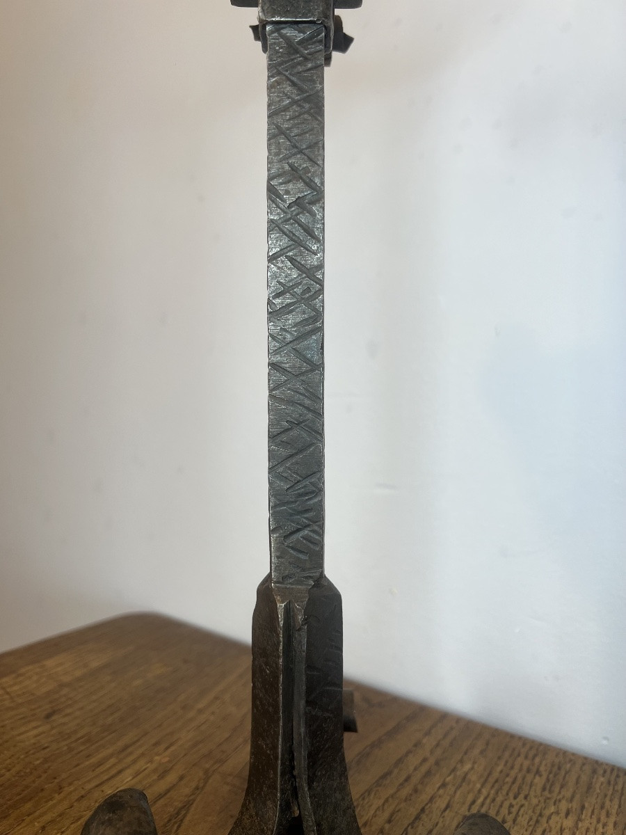 Pair Of Wrought Iron Candlesticks -photo-7