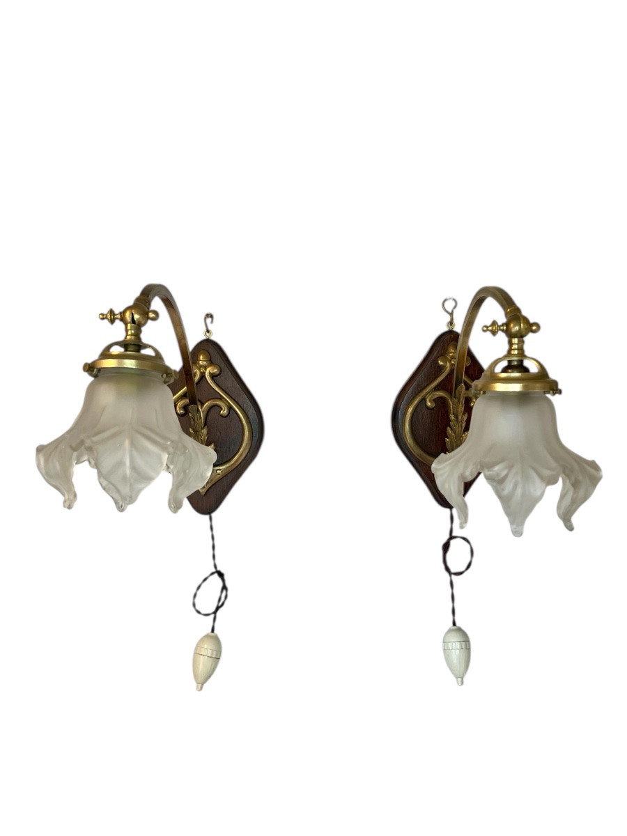 Paire d’appliques art nouveau -photo-3