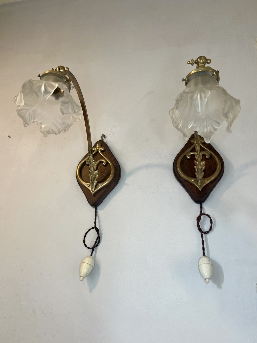 Paire d’appliques art nouveau -photo-6