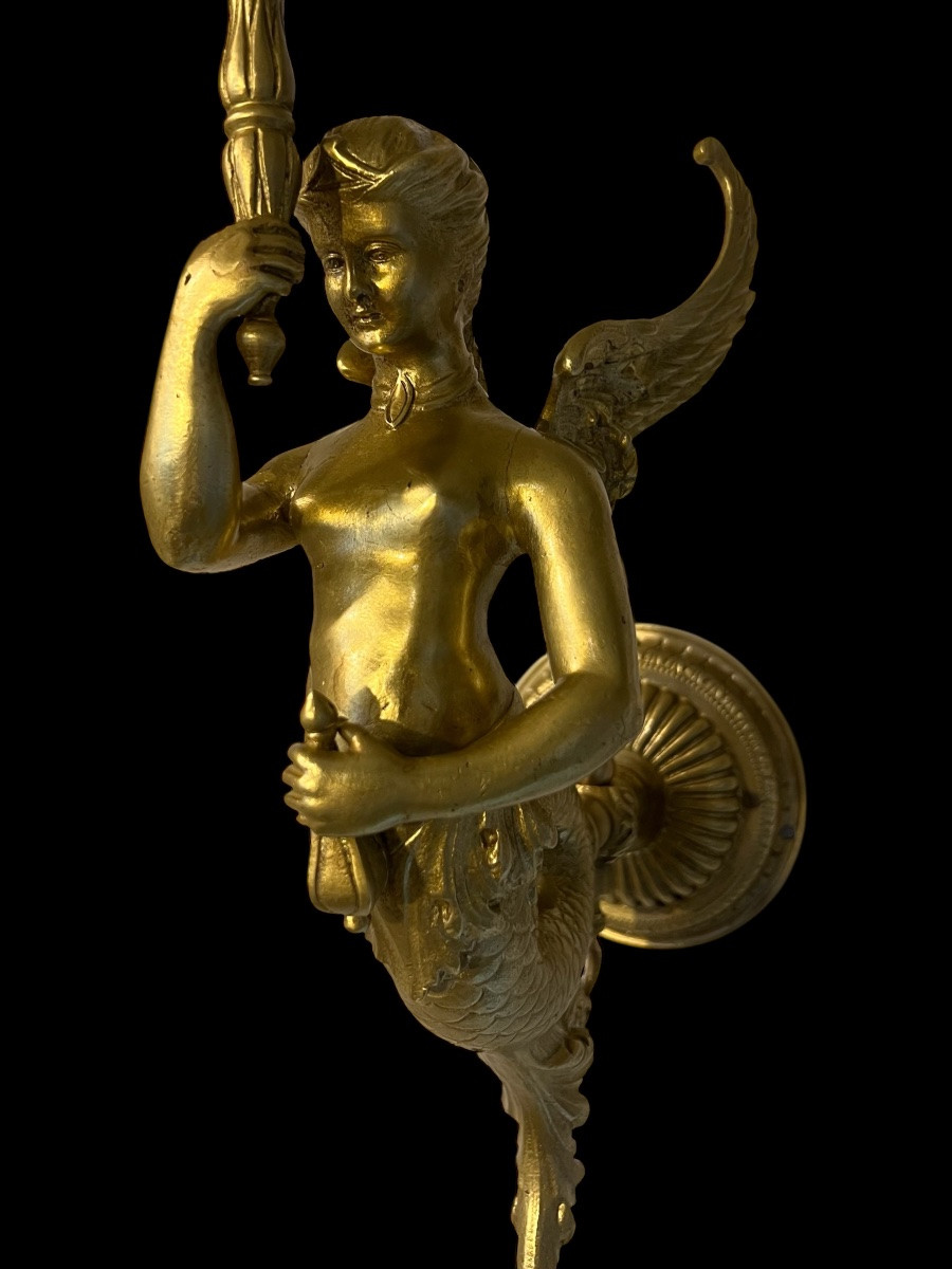 Pair Of Napoleon III Torchère Wall Sconces-photo-3