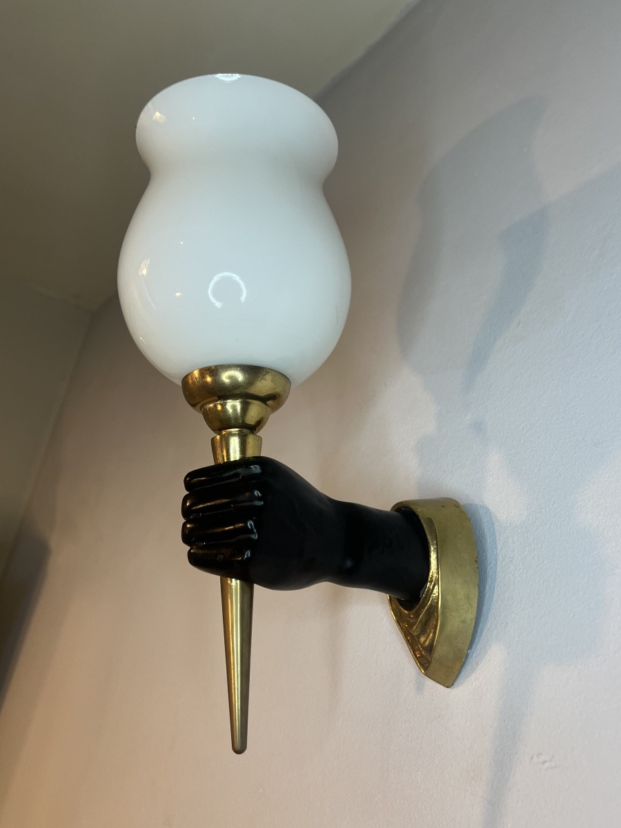 Nubian Hand Wall Sconce By John Devoluy-photo-7