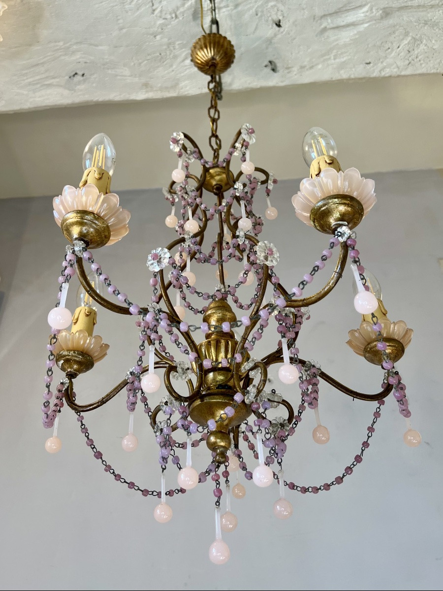 Lustre Murano opaline rose-photo-2
