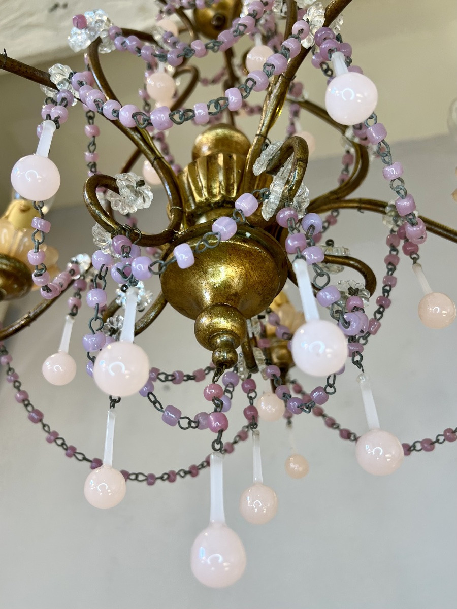 Lustre Murano opaline rose-photo-3