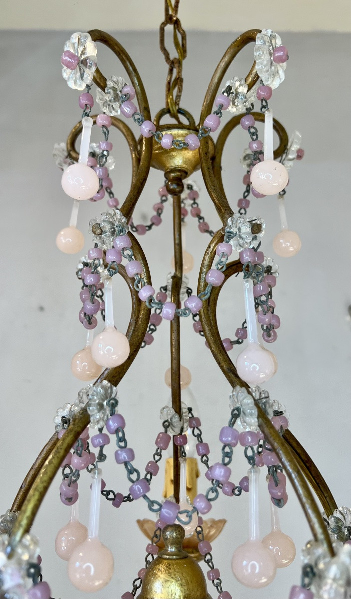 Lustre Murano opaline rose-photo-4