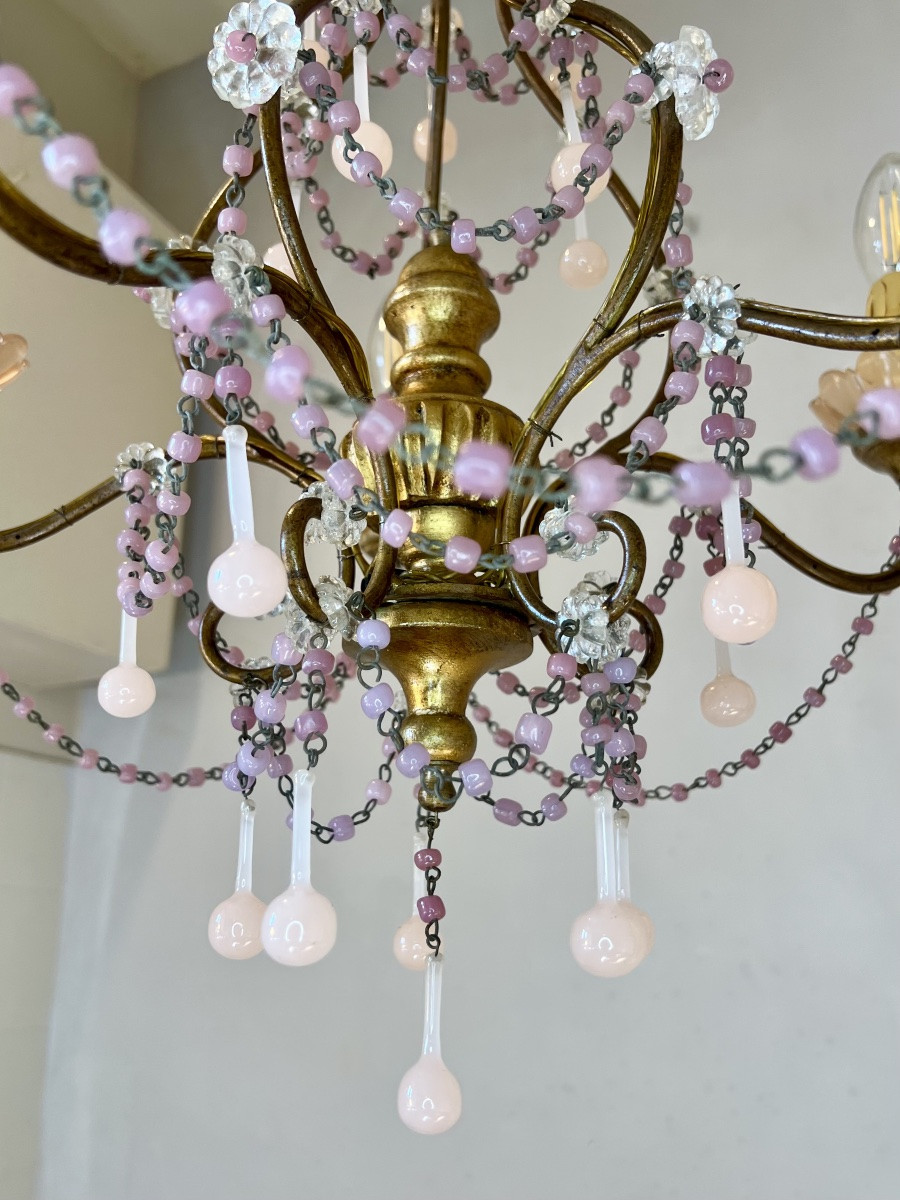 Lustre Murano opaline rose-photo-3