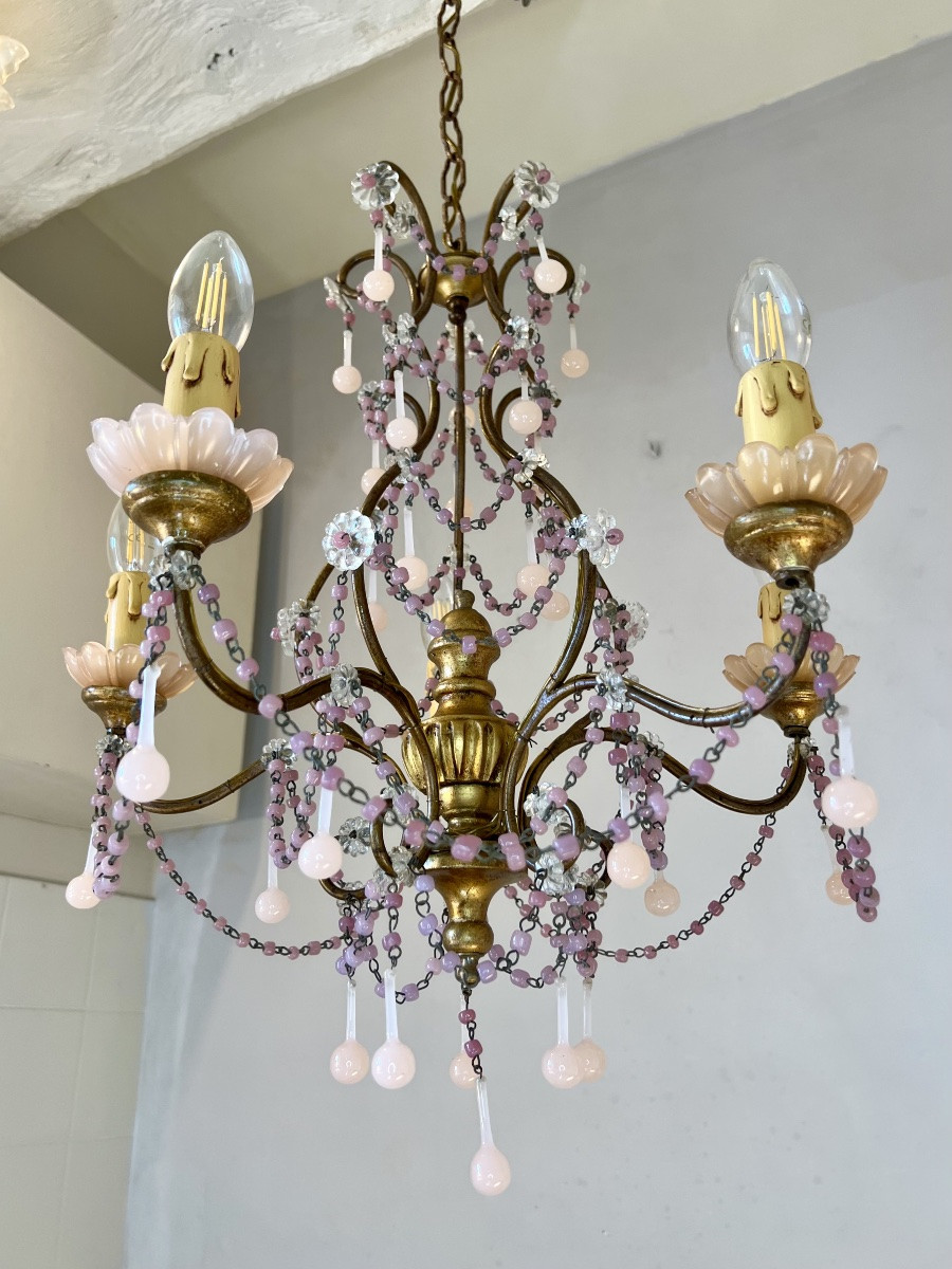 Lustre Murano opaline rose-photo-4