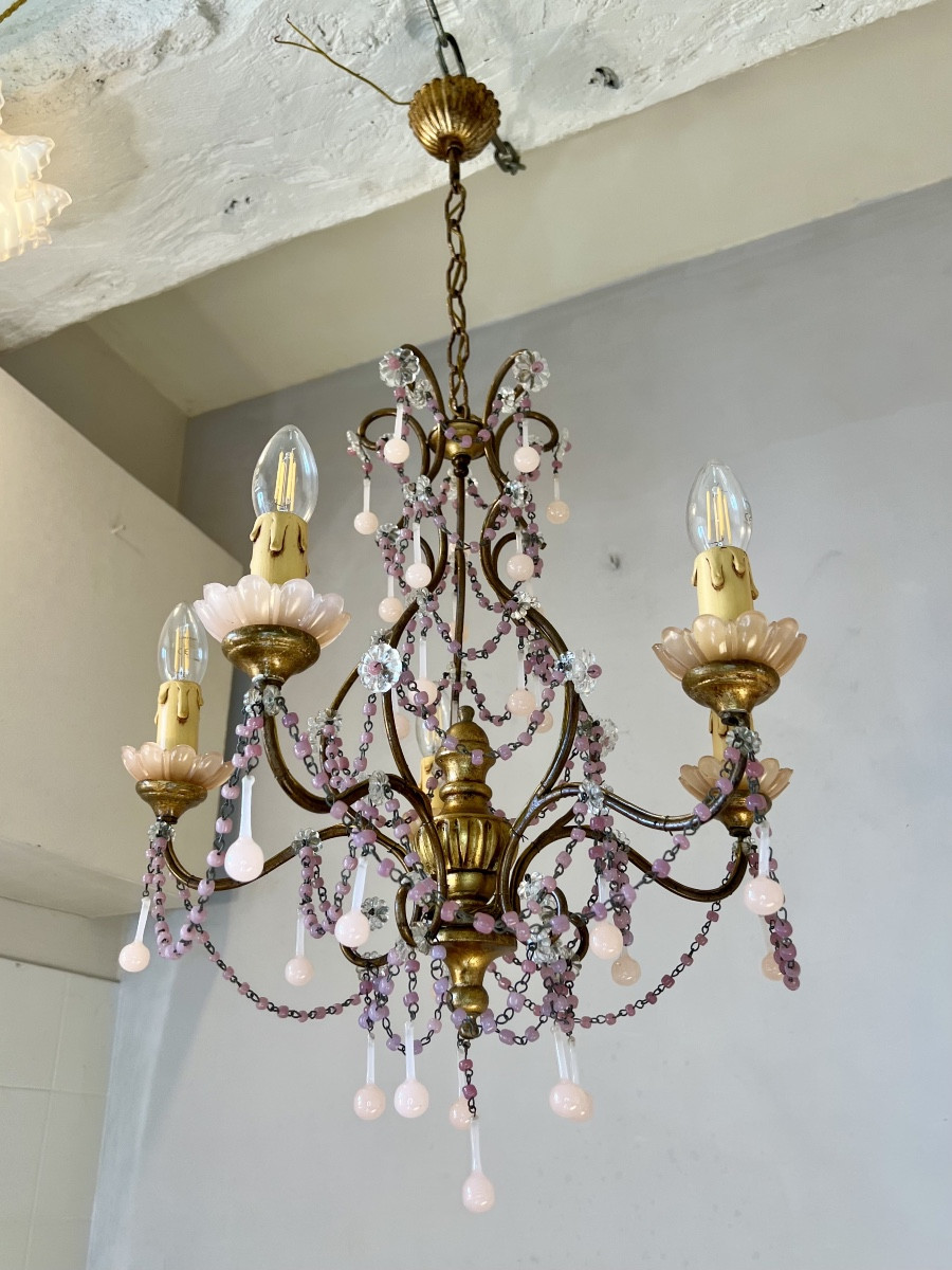 Lustre Murano opaline rose