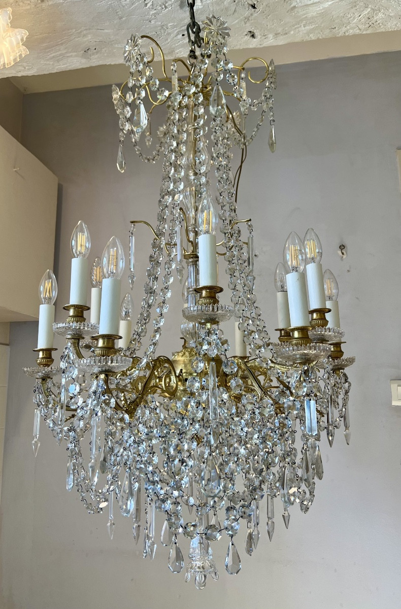 Louis XVI Style Gilt Bronze Chandelier-photo-4