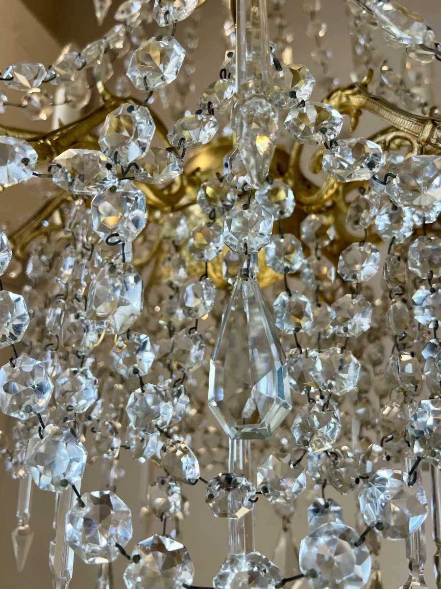 Louis XVI Style Gilt Bronze Chandelier-photo-4