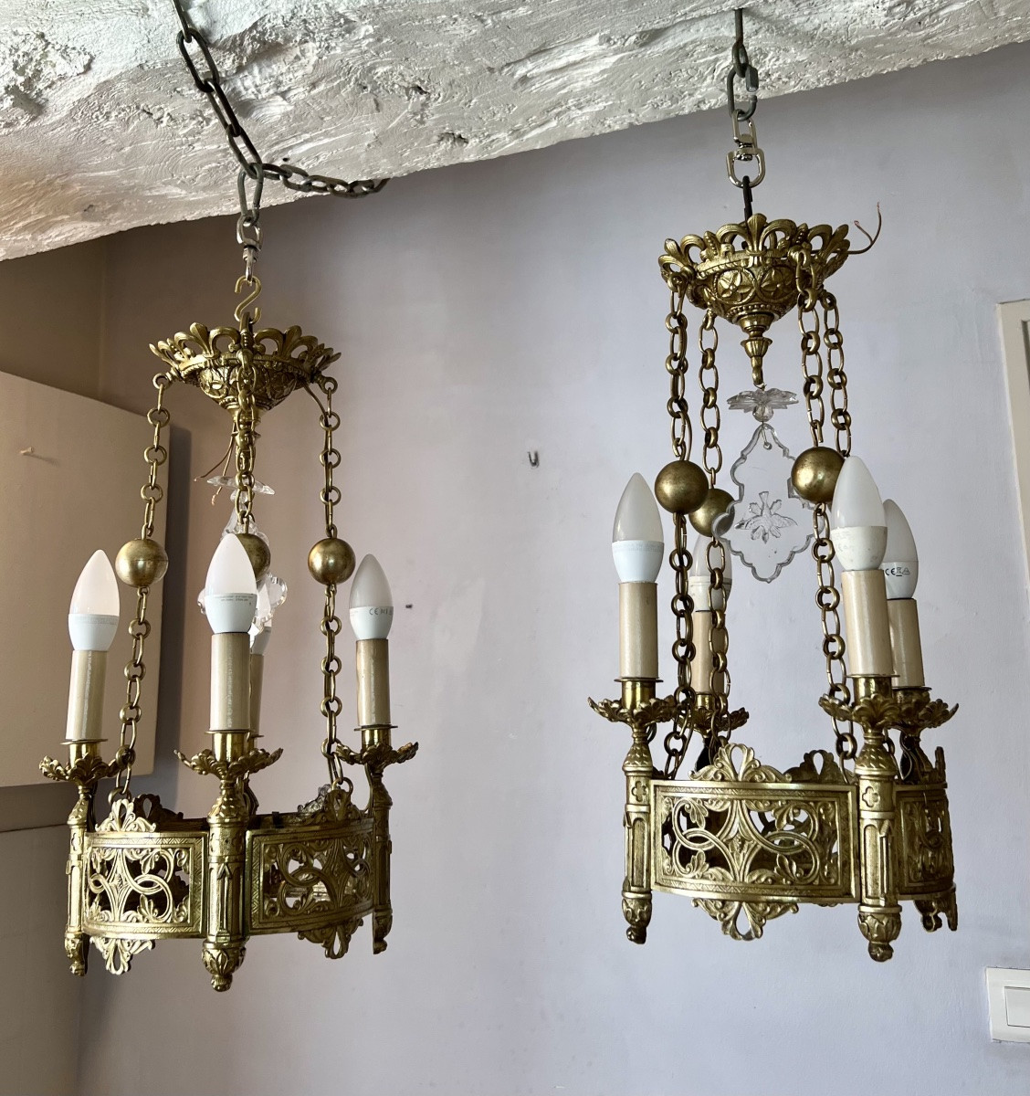 Paire de lustres de chapelle -photo-6