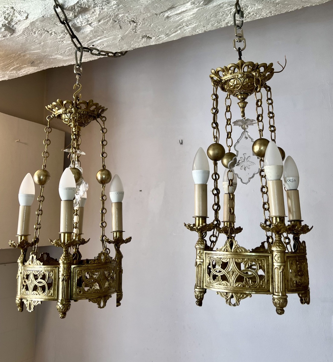 Paire de lustres de chapelle -photo-7