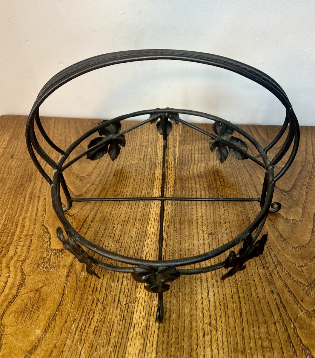 Fruit Bowl Made Of Glass Paste And Wrought Iron -photo-5