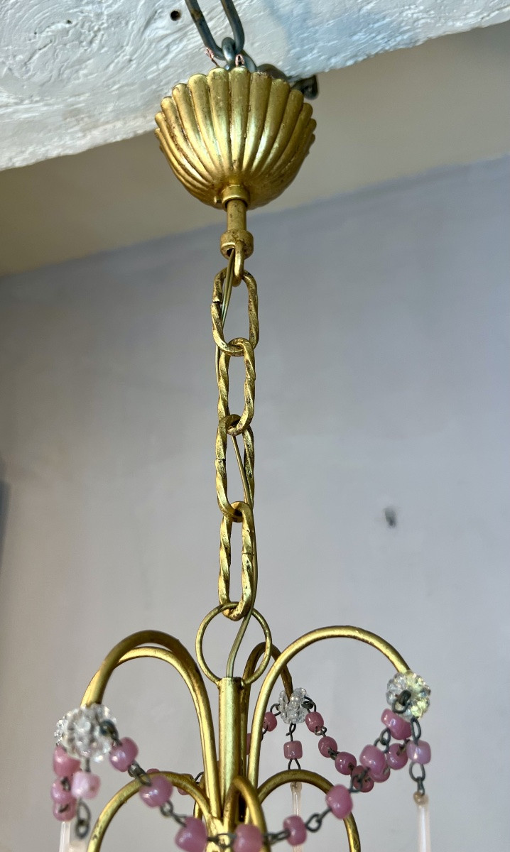 Lustre Murano opaline rose-photo-3